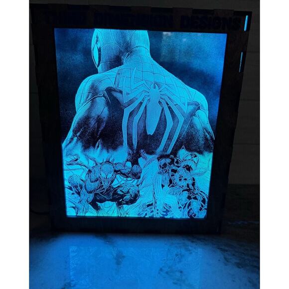 Custom Made Neon Lighted Color Changing Spider-Man Venom Wall/Standing Light Box - Picture 4 of 15